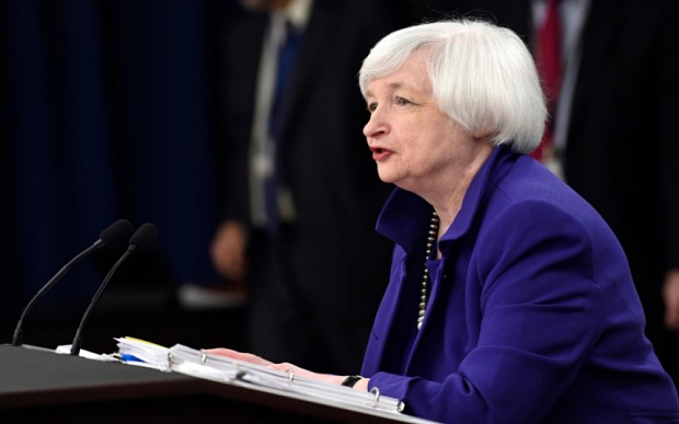 Federal Reserve chairman Janet Yellen speaks during a news conference in Washington